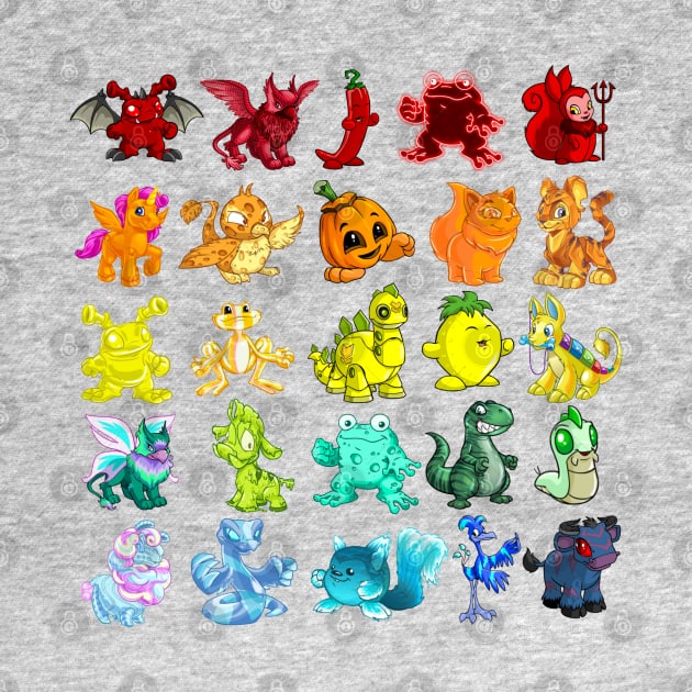 A Rainbow of Neopets by Curious Sausage